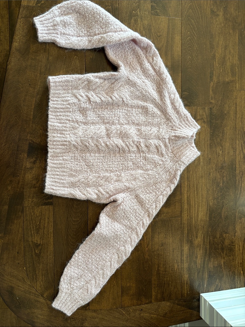 Sunday Best Light Pink Cable Turtleneck Sweater